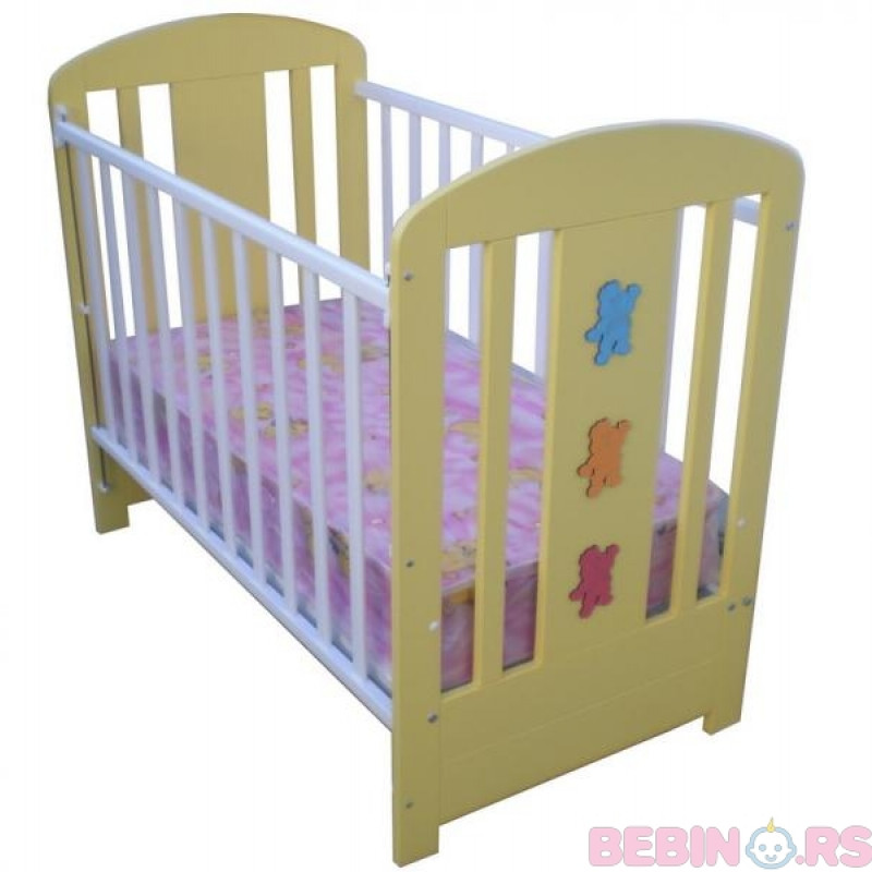 Krevetac za bebe Glorija sa fiokom, žuti, Mece Dobrići 