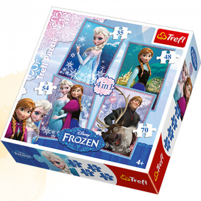 Puzzle za decu Disney Frozen puzzle 4 u 1, Trefl 34210 