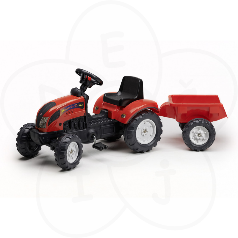 Traktor na pedale sa prikolicom Falk crveni 