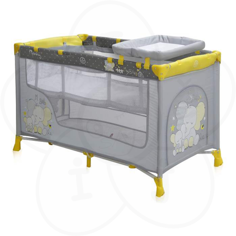 Prenosivi Krevetac Nanny 2 Nivoa Yellow Elephants 