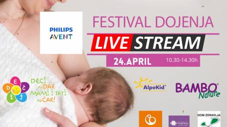 Prijavite se za online edukaciju dojenja- Avent festival 24.aprila putem YouTube kanala