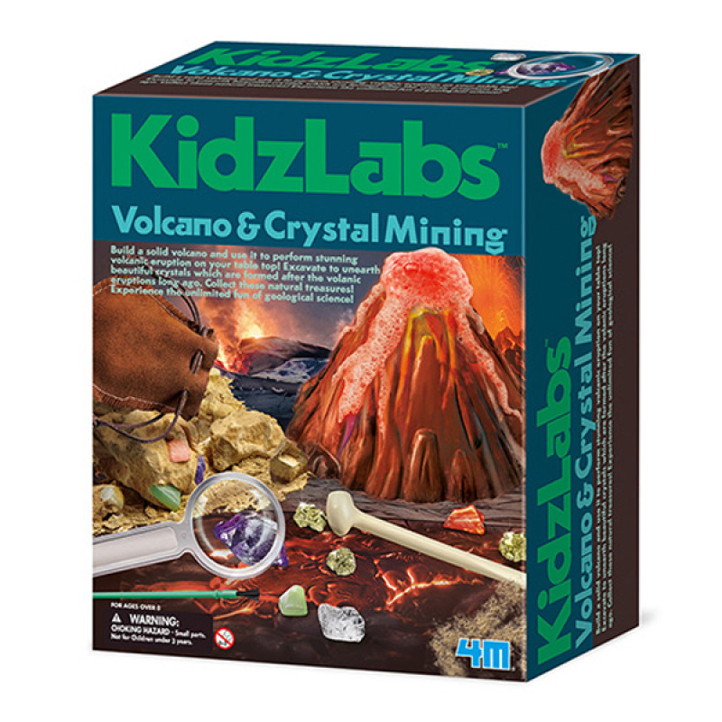 Kidzlabs Volcano Crystal Mining 4M05532 