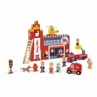 Drvena igračka Story Box – Vatrogasna stanica J08522 