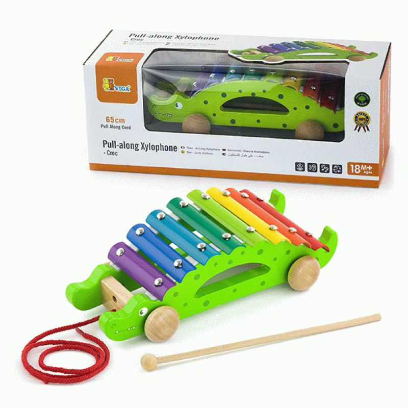 Drvena igračka ksilofon krokodil Viga, 50342 