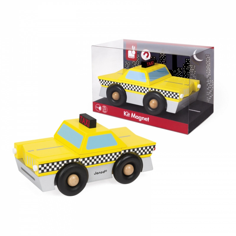 Drveno taxi vozilo sa magnetima J05217 