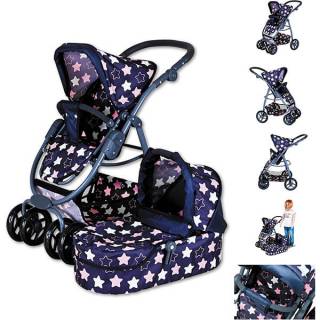 Kolica za lutke Coco Star Blue Pink 907432 