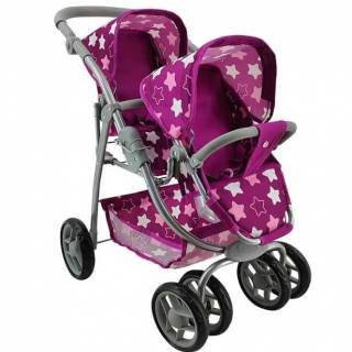 Kolica za lutke Milo Twin  Star Darkm pink 164743 