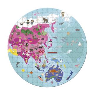 Puzzle Okrugla dvostrana mapa sveta J02655 