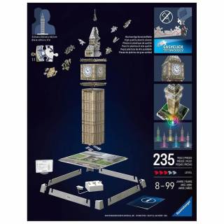 Ravensburger 3D puzzle Big Ben sa svetlom RA12008025 