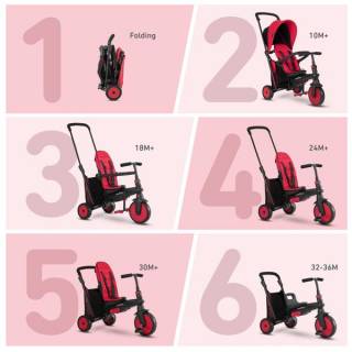 Tricikl Smart Trike Folding 300 plus 9M+ red 5021502 