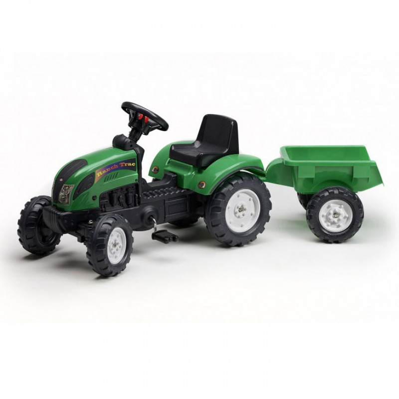 Traktor na pedale sa prikolicom, zeleni 