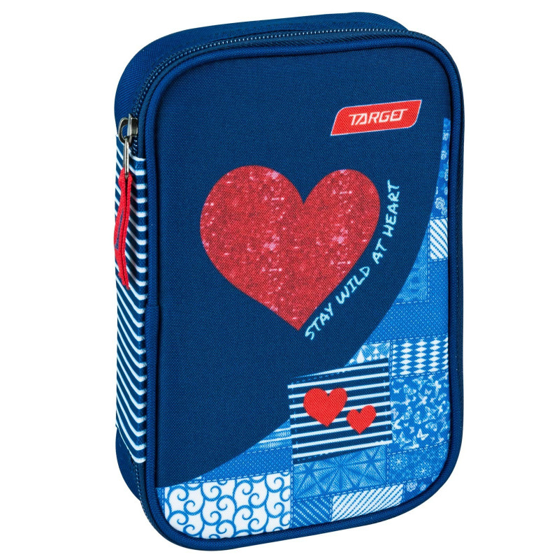 Pernica puna Multi Red Denim Heart, 21842 