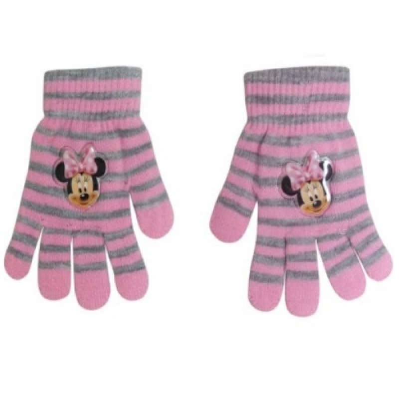 Rukavice Minnie Mouse roze-sive, D12296 