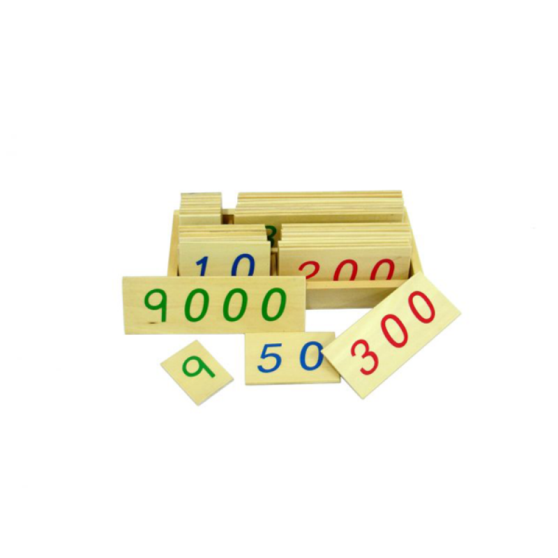 Montesori-drvene numeričke pločice 1-9000-manje, sa kutijom, HTM0130 