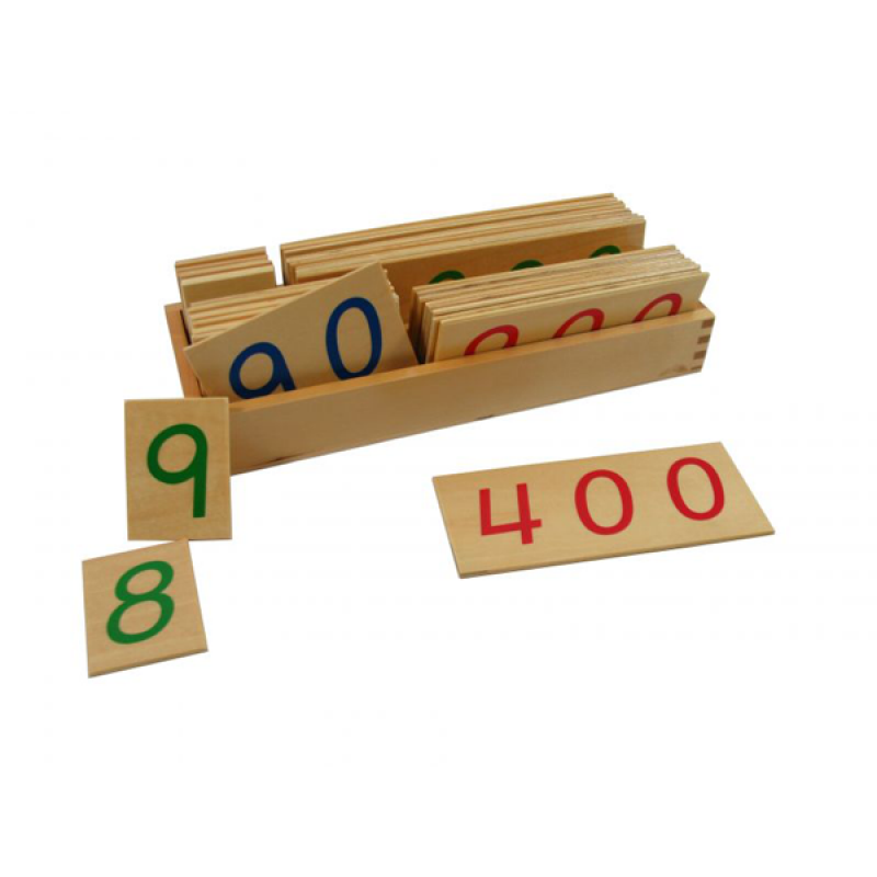 Montesori-drvene numeričke pločice 1-9000-veće, sa kutijom, HTM0137 