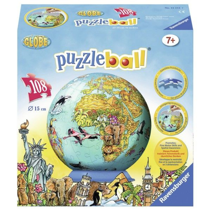 Ravensburger 3D puzzle (slagalice) - Dečija mapa sveta RA12212 