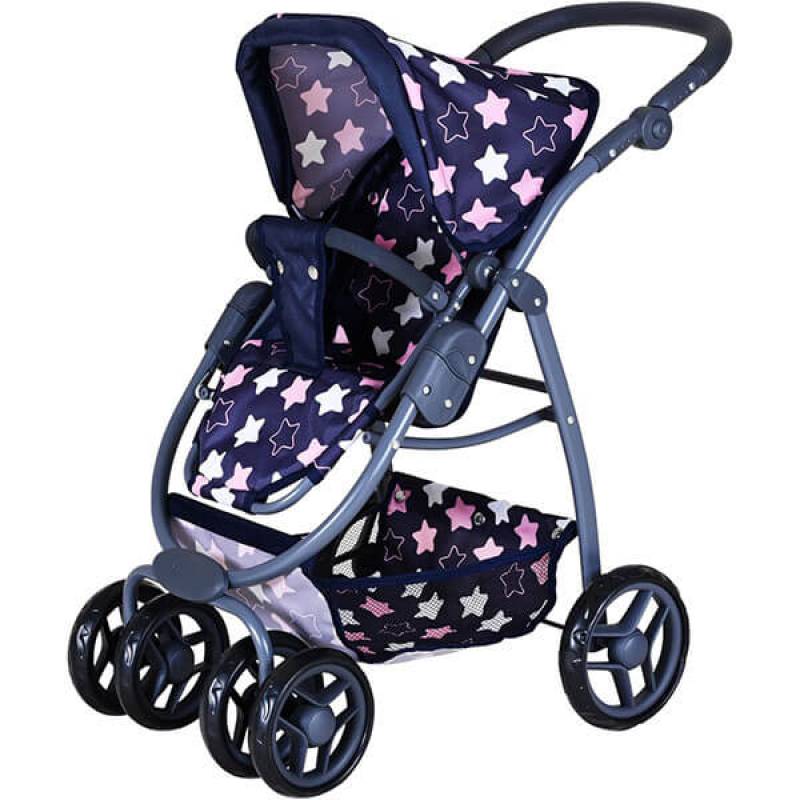 Kolica za lutke Coco Star Blue Pink 907432 