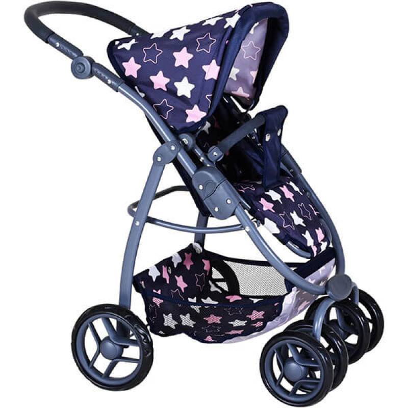 Kolica za lutke Coco Star Blue Pink 907432 