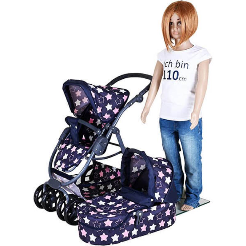 Kolica za lutke Coco Star Blue Pink 907432 