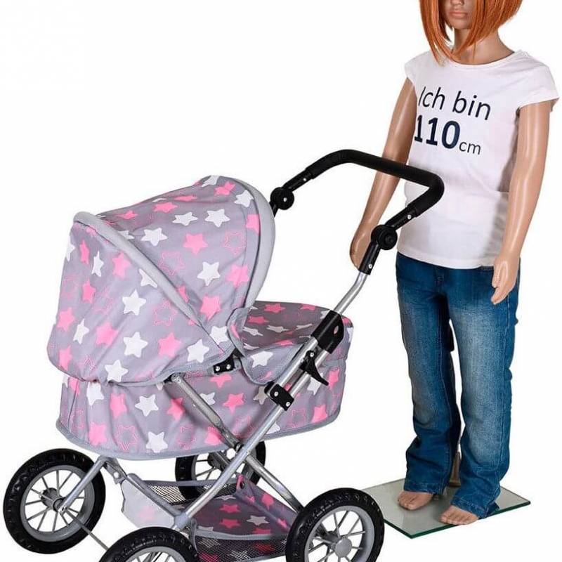 Kolica za lutke First Star Grey Pink  634444 