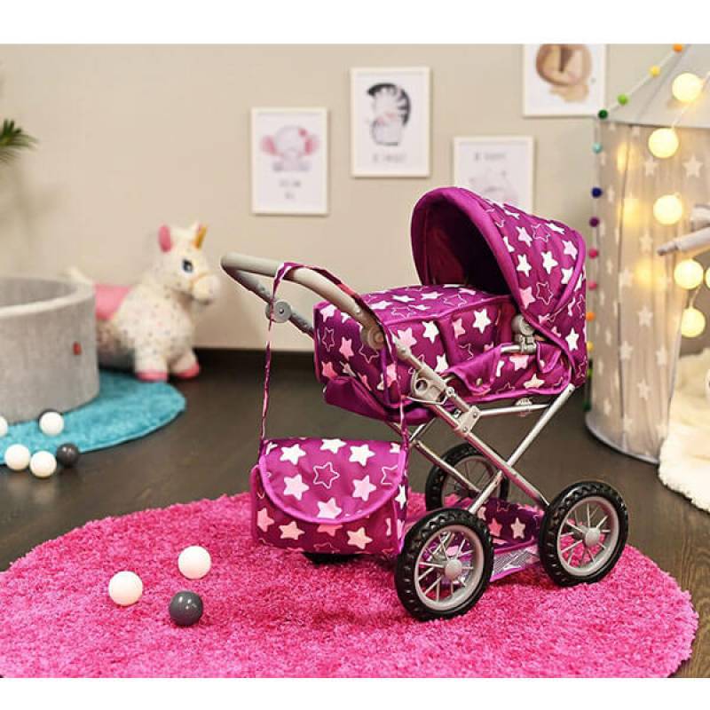 Kolica za lutke Ruby Star Dark Pink 631450 