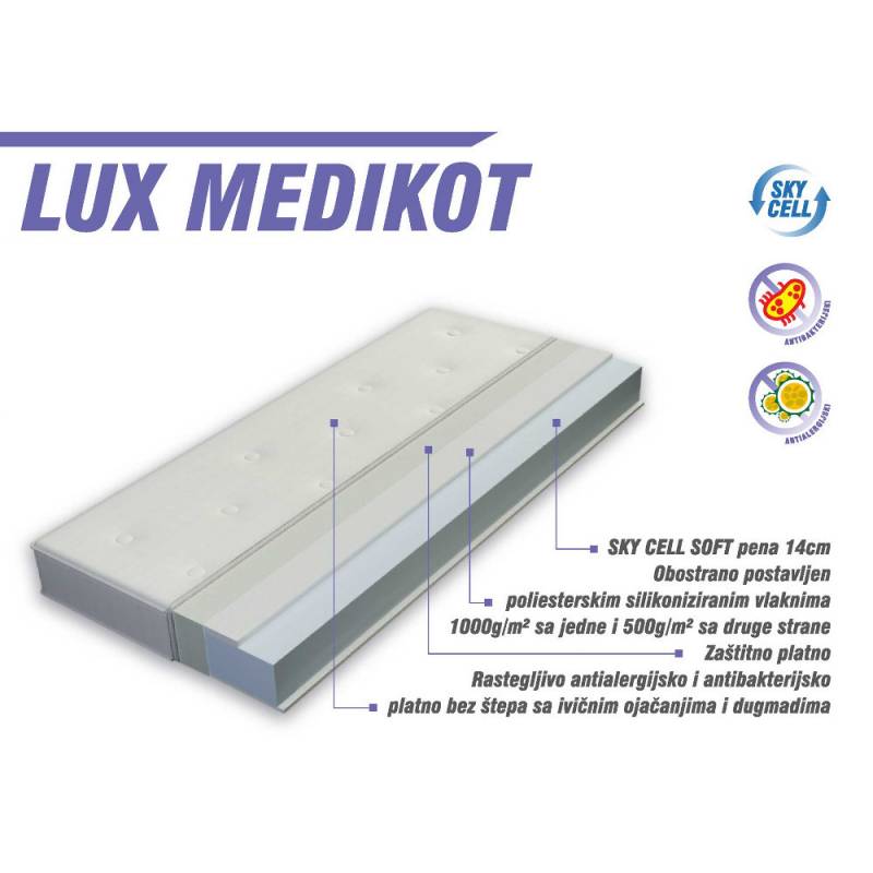 Dušek za krevetac - Lux Medicot 135 x 65 