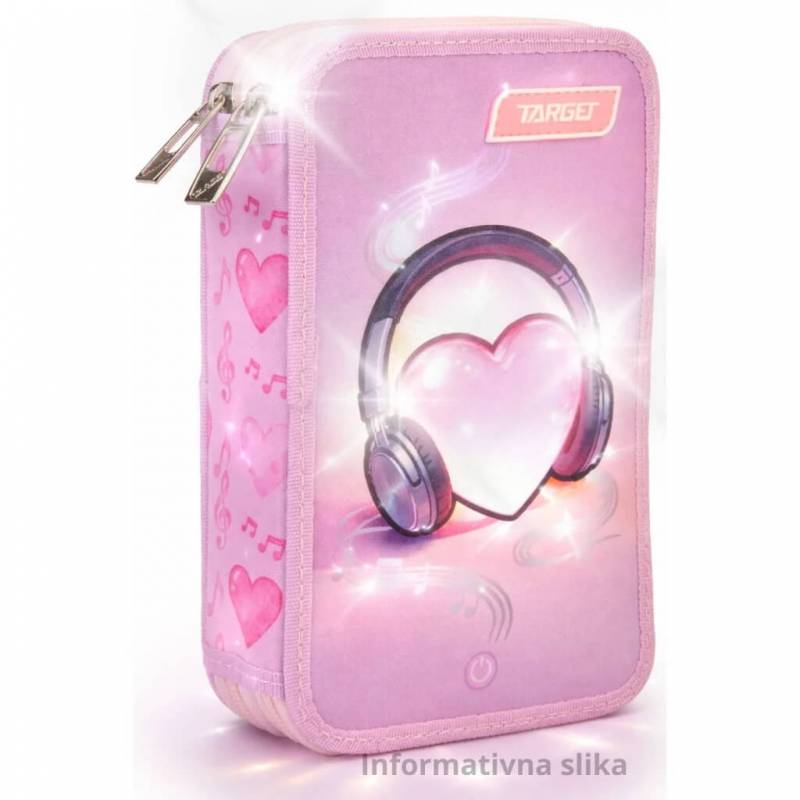 Pernica dupla puna LED Music heart 29834 