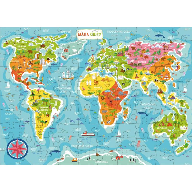 Puzzla mapa sveta COR123 