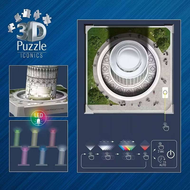 Ravensburger 3D puzzle krivi toranj u Pizi sa svetlom RA12008028 
