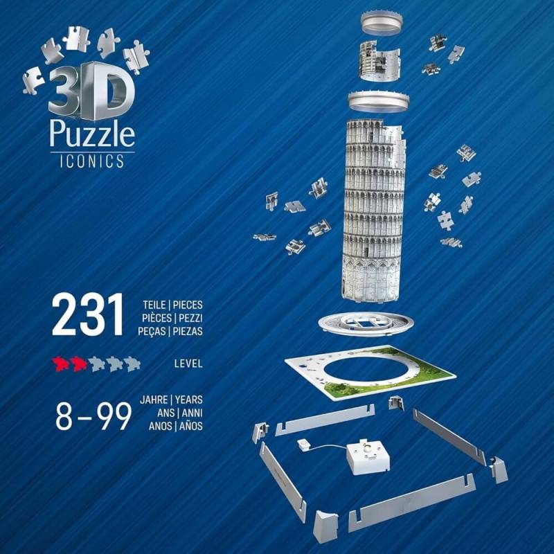 Ravensburger 3D puzzle krivi toranj u Pizi sa svetlom RA12008028 