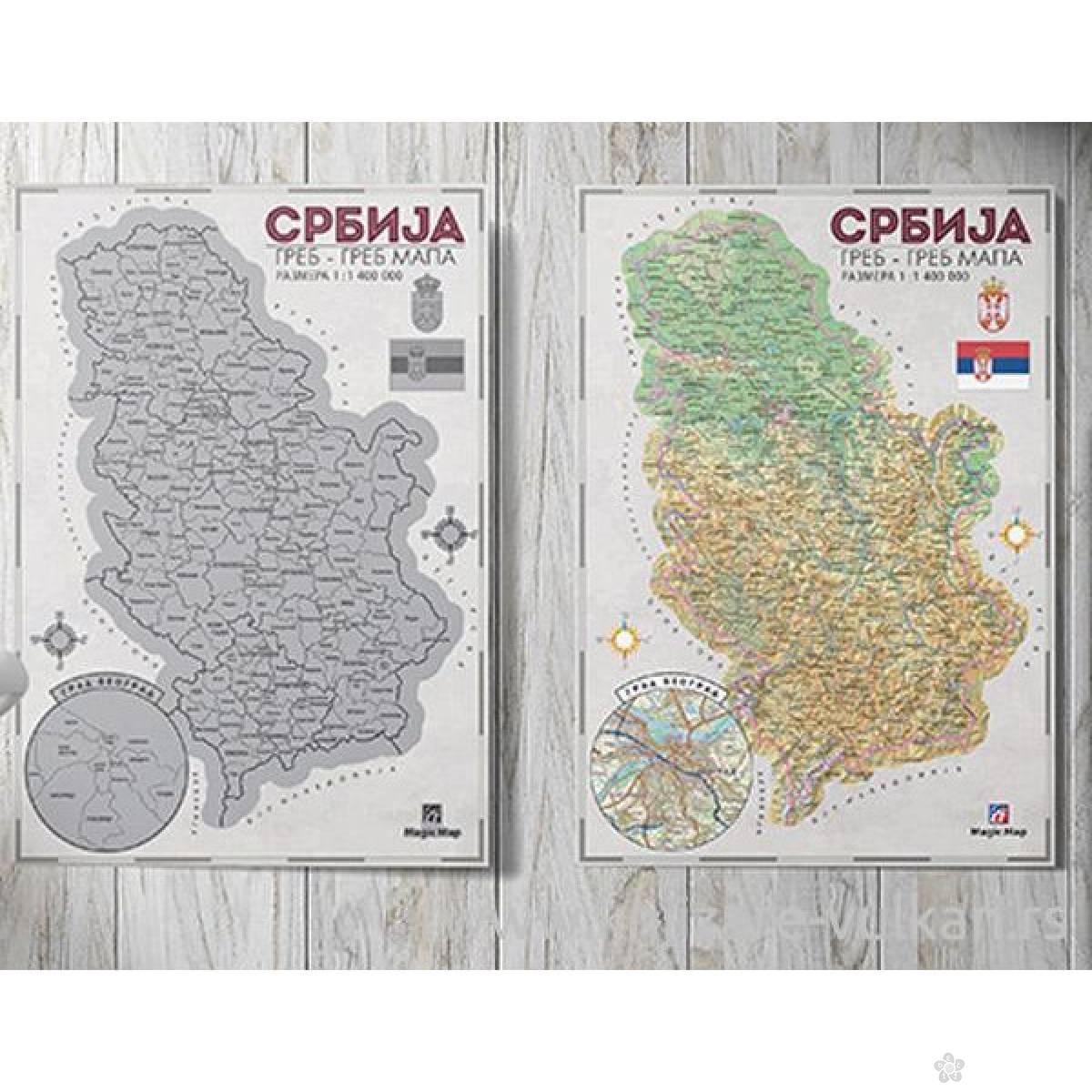 Greb greb mapa Srbije - ćirilica 002330 