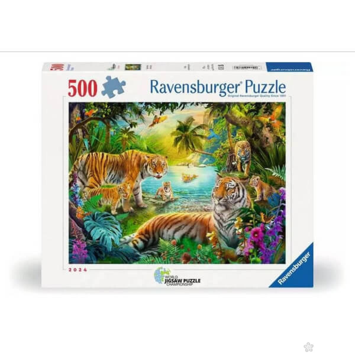 Ravensburger puzzle Porodica tigrova u oazi RA12001384 
