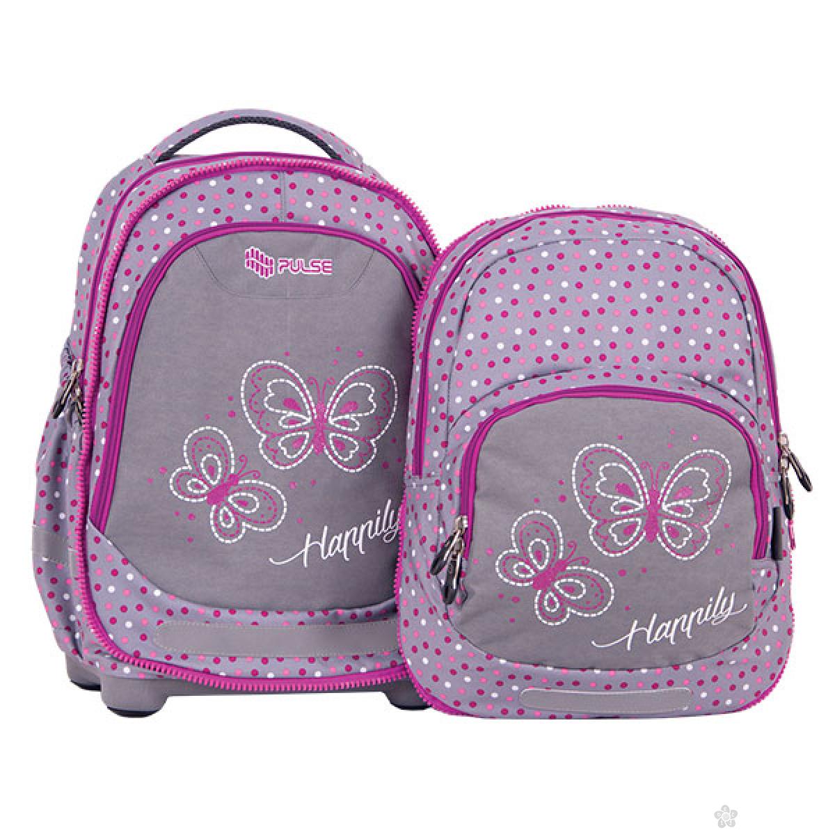 Ranac 2 u 1 Kids Gray Butterfly 