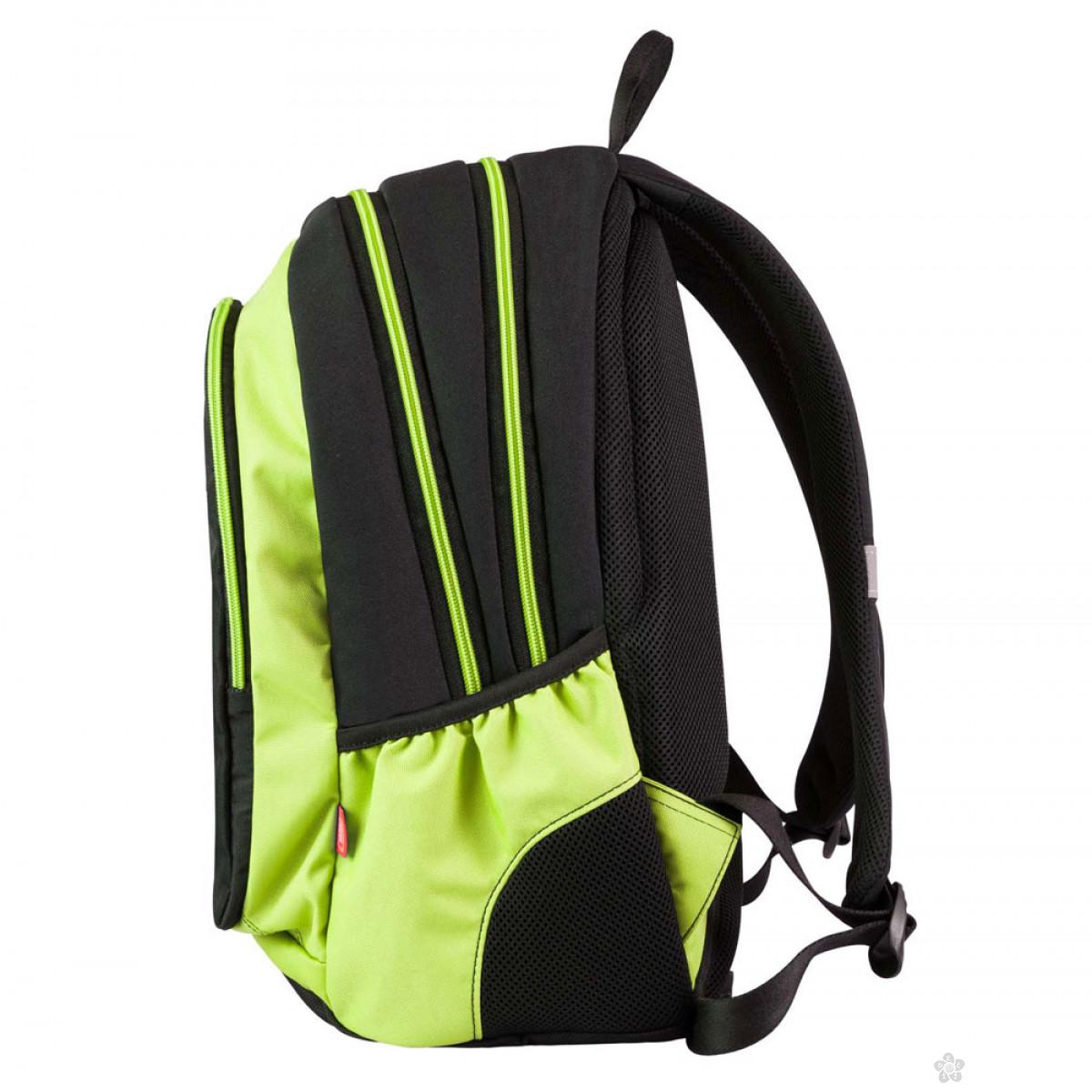 Ranac sa 3 zipa Black Fluo Black Lime 21289 