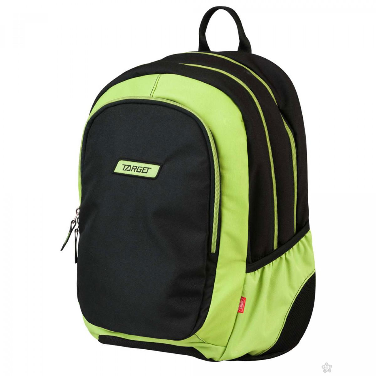 Ranac sa 3 zipa Black Fluo Black Lime 21289 