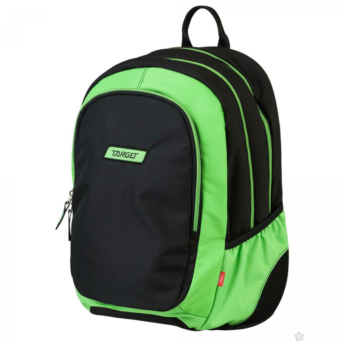 Ranac sa 3 zipa Black Fluo Green Apple 21300 