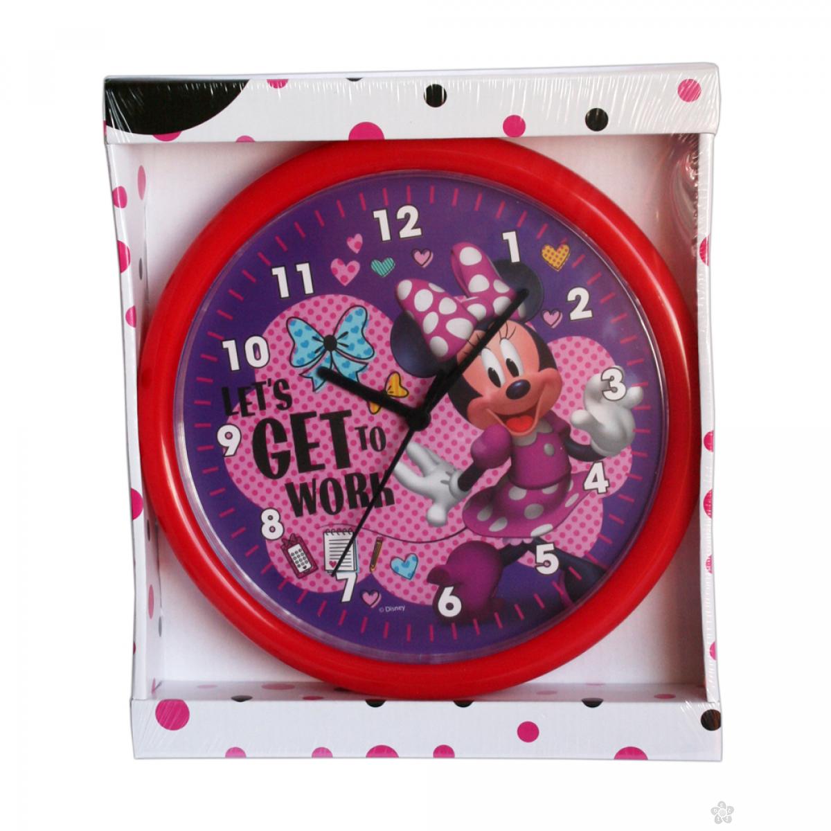 Zidni sat Minnie Mouse 25cm ljubičasti, MN924-1