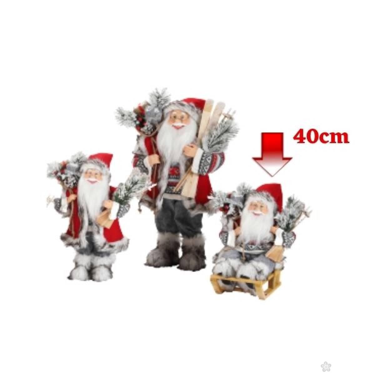 Deda Mraz sa skijama crveni 40cm 42/70195 