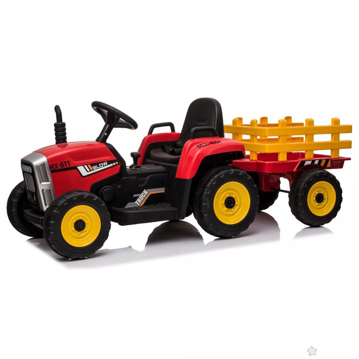 Dečji traktor sa prikolicom na akumulator model 261 CRVENI 