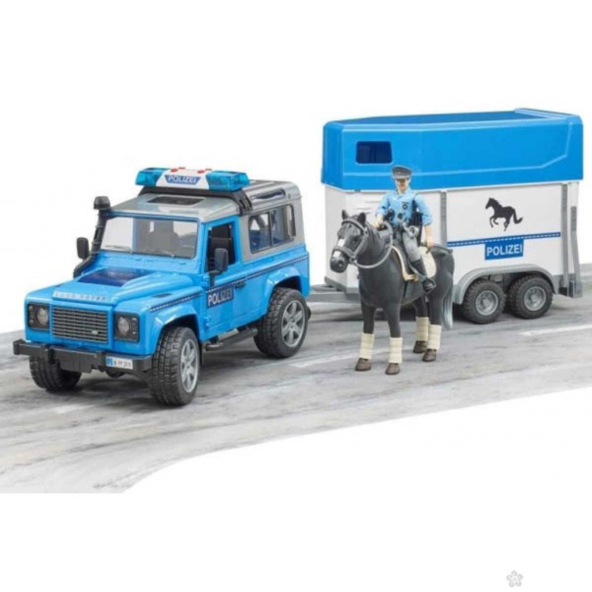 Džip Land Rover policijski, sa prikolicom i konjem 025885 