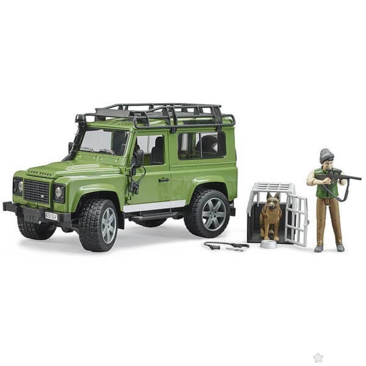 Džip Land Rover sa šumarom i lovačkim psom 025878 