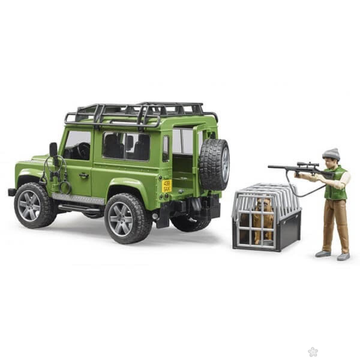 Džip Land Rover sa šumarom i lovačkim psom 025878 