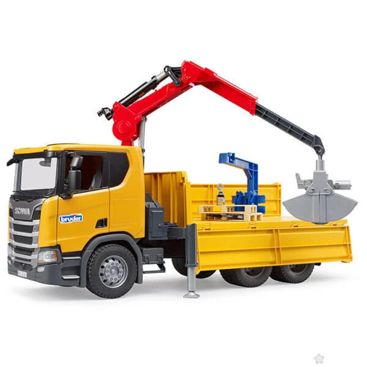 Kamion Bruder Scania kiper sa kranom 035518 