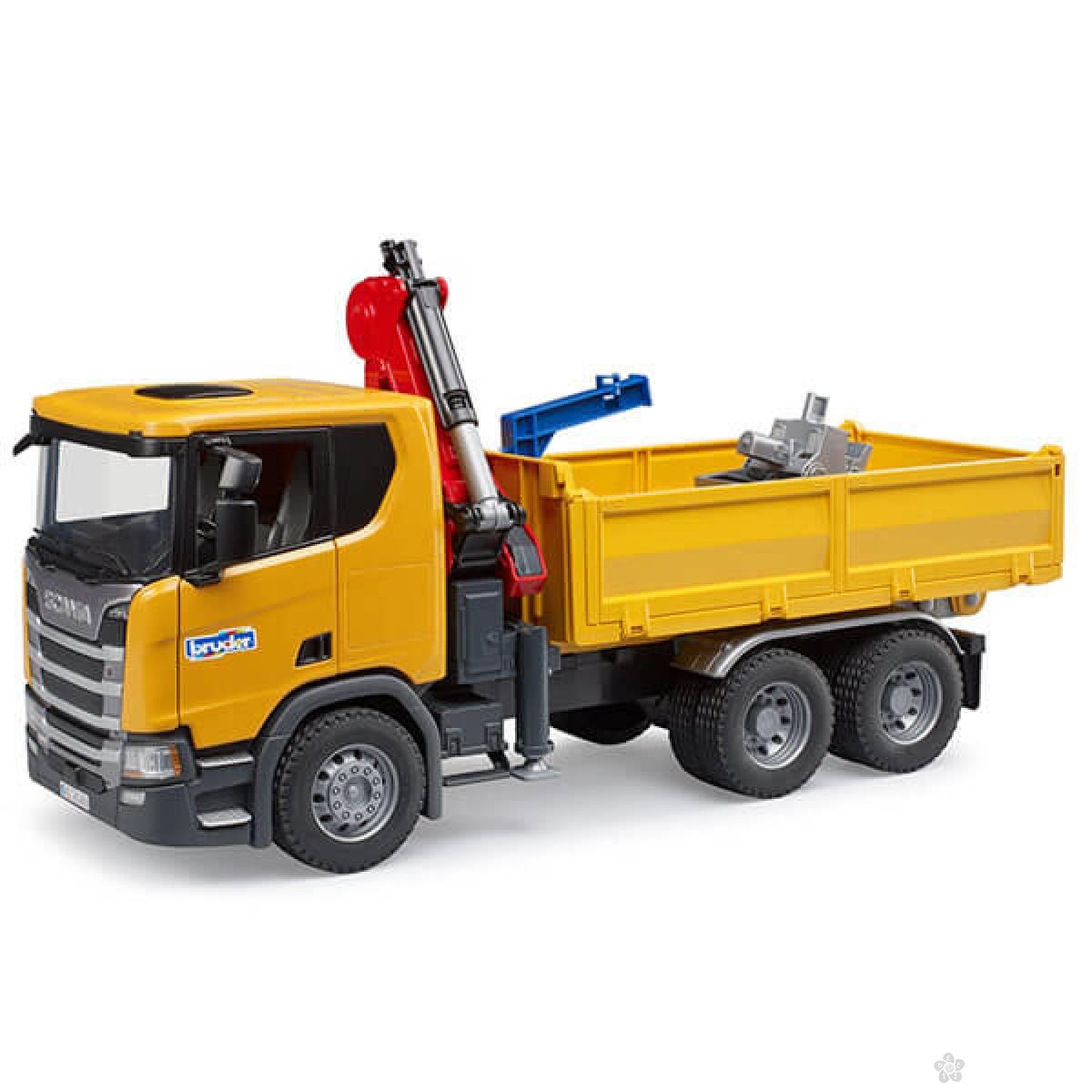 Kamion Bruder Scania kiper sa kranom 035518 