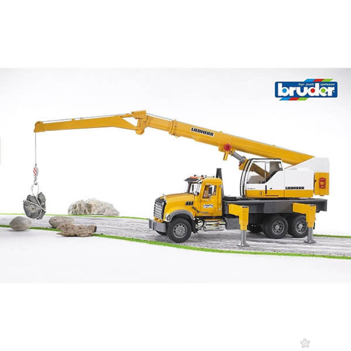 Kamion MACK sa kranom Liebherr Bruder 028183 