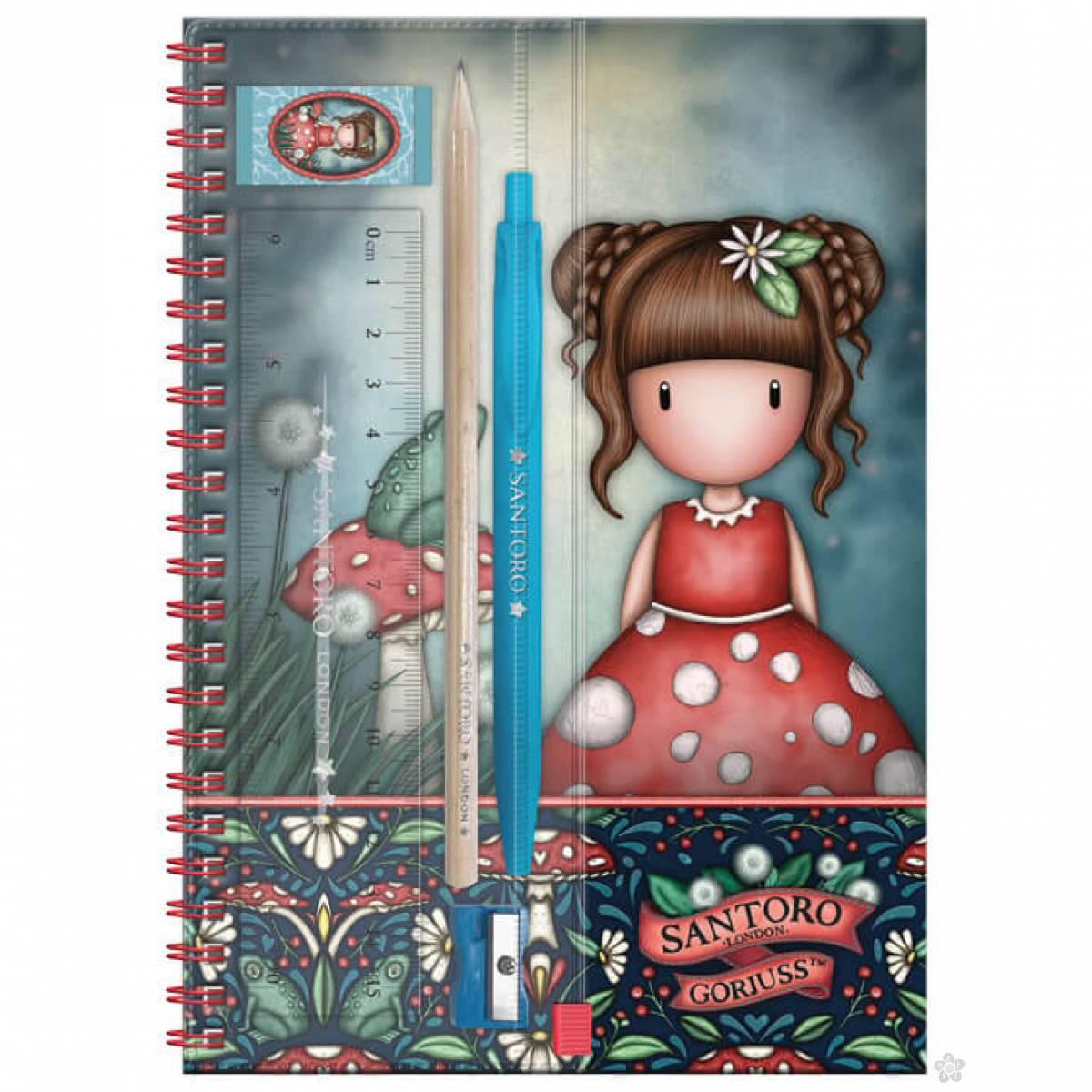 Notes spirala A5 linije Little Mushroom 1344GJ03 
