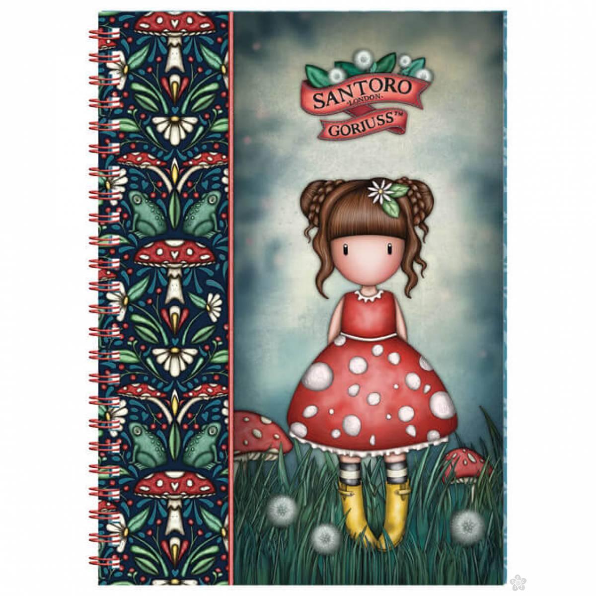 Notes spirala A5 linije sa dva magneta Little Mushroom 1336GJ01 