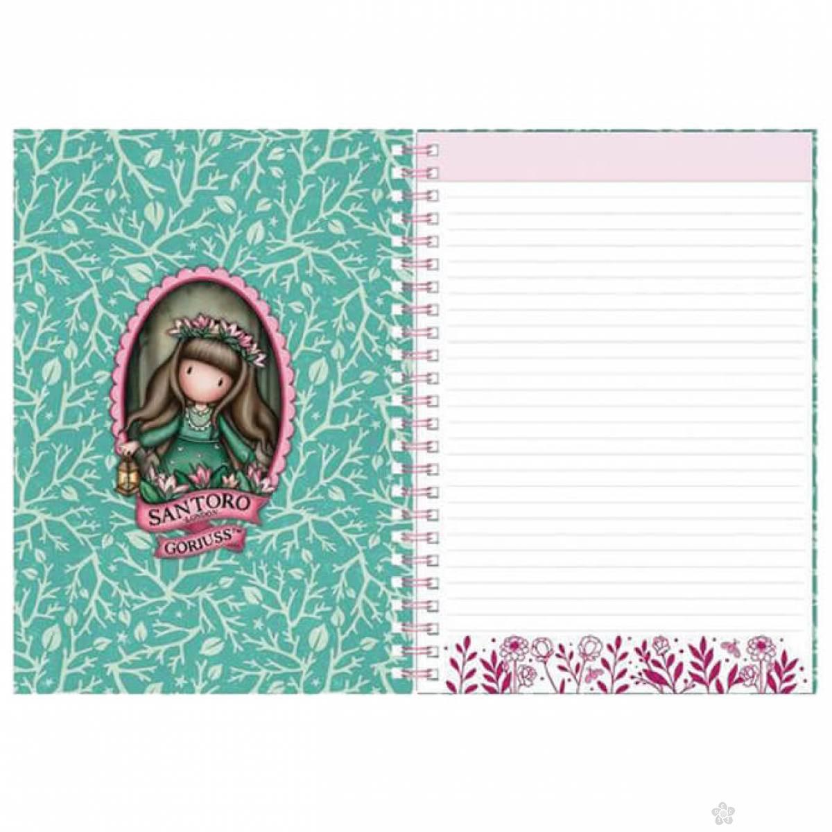 Notes spirala A5 linije sa dva magneta Woodland Wildflower 1336GJ02 