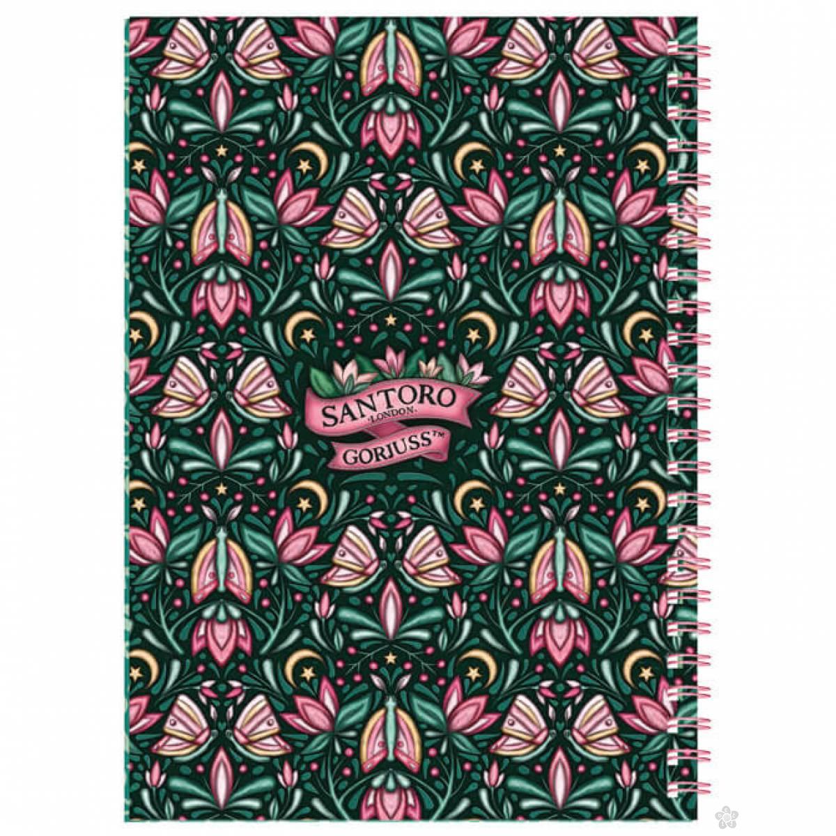 Notes spirala A5 linije sa dva magneta Woodland Wildflower 1336GJ02 
