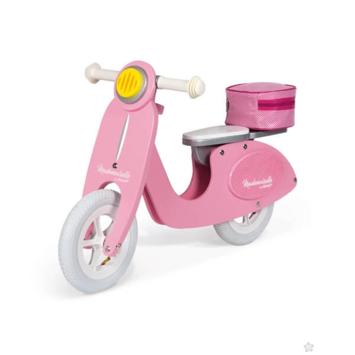 Drveni balans bicikl – Mademoiselle Pink Scooter J03239 